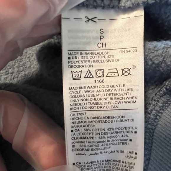 Old Navy Mens Gray Fleece Cotton Polyester Blend Long Sleeve Sweater Size Small - Picture 7 of 10